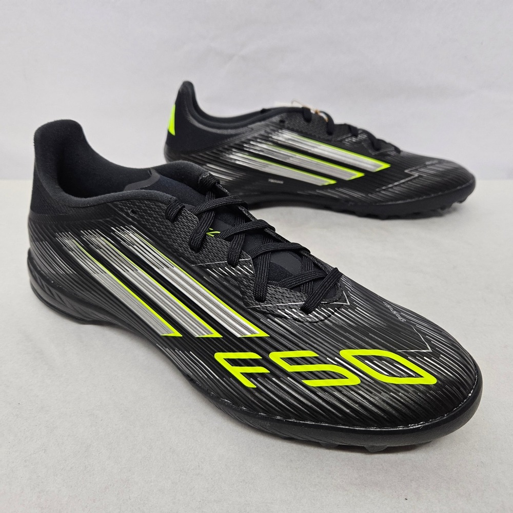 Adidas F50 League TF Soccer Cleats JH7725 Black Lucid Lemon Mens Size 9.5